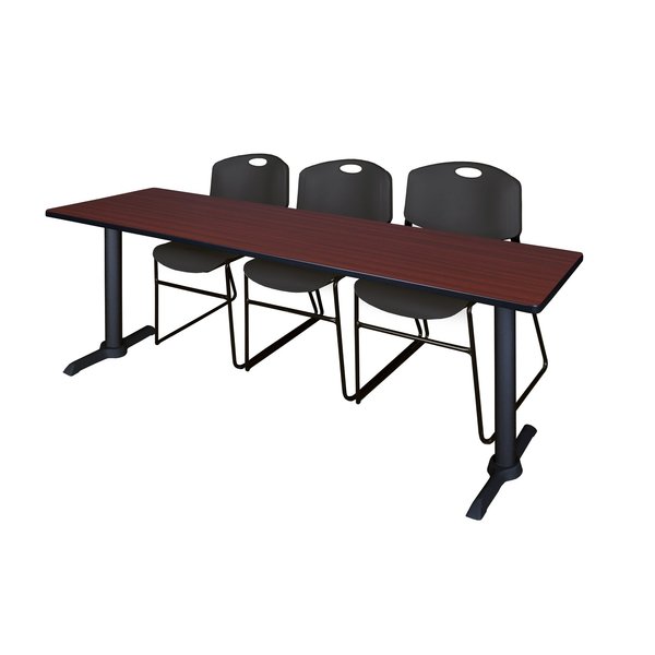 Cain Rectangle Tables > Training Tables > Cain Training Table & Chair Sets, 84 X 24 X 29, Mahogany MTRCT8424MH44BK